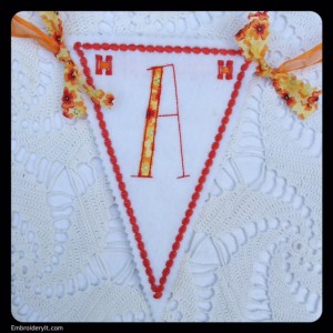 Let's Celebrate Banner Letter A by Embroidery It