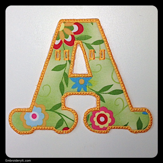 Free Machine Embroidery Design - Banner Alphabet A - Embroidery It