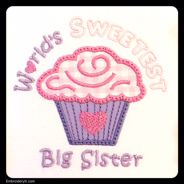 Machine Embroidery for a New Big Sister or Big Brother - Embroidery It